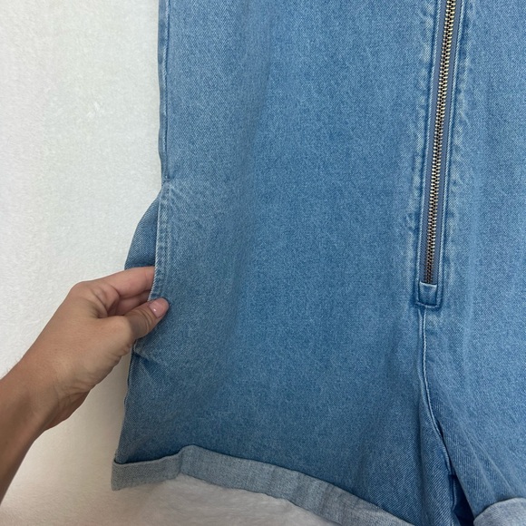 Show Me Your Mumu Women's Medium Wash Reno Sleeveless Denim Romper Size XL NWT - Picture 7 of 14